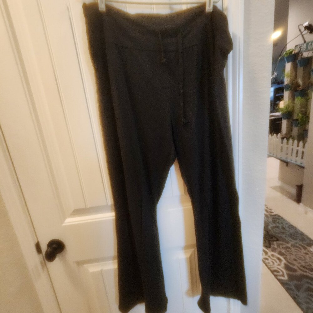 HDE Womens Pajama Pants Wide Leg Sleepwear Casual Loose Lounge Pant PJ Black 3XL